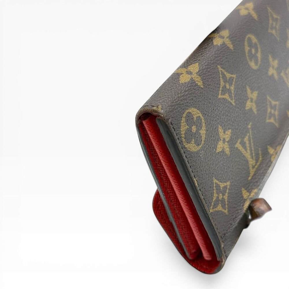 Louis Vuitton Monogram NM Portefeuille Sarah Wallet Red Interior W Certificate - Picture 7 of 12